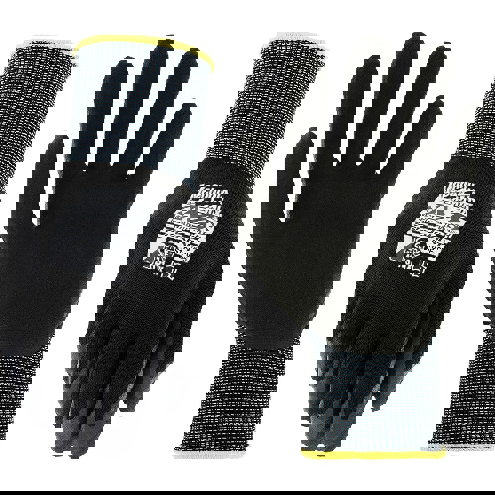 General Purpose Work Gloves: Large, Nitrile Coated, Polyester